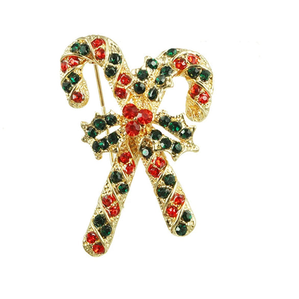 Women's Alloy Christmas Crutch Brooch With Electroplating Design