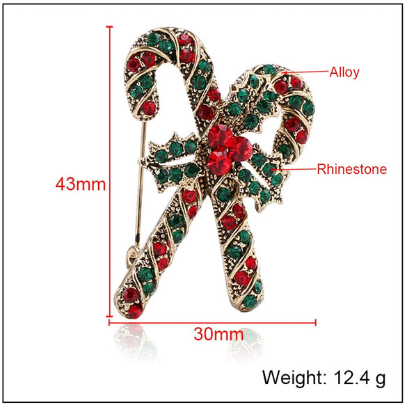 Women's Alloy Christmas Crutch Brooch With Electroplating Design