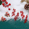 Women's Alloy Christmas Earrings With Electroplated Santa Claus Christmas Tree And Merry Christmas Letter Designs