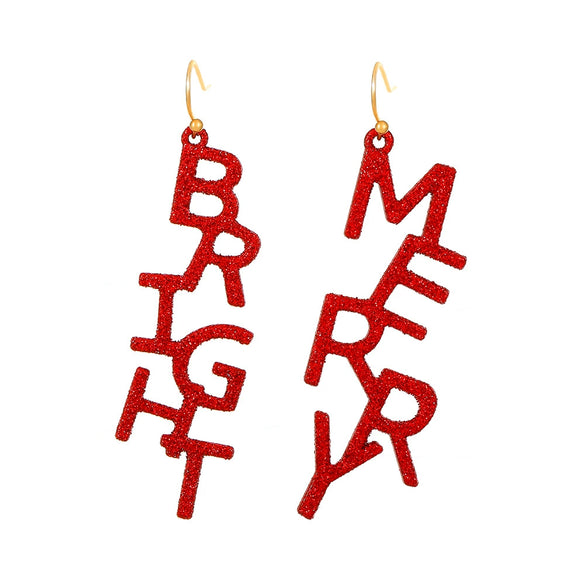 Women's Alloy Christmas Earrings With Electroplated Santa Claus Christmas Tree And Merry Christmas Letter Designs