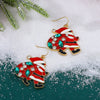 Women's Alloy Christmas Earrings With Electroplated Santa Claus Christmas Tree And Merry Christmas Letter Designs