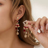 Women's Alloy Christmas Tree Bellshaped Long Tassel Earrings With Dripping Oil Finish And Stainless Steel Ear Posts
