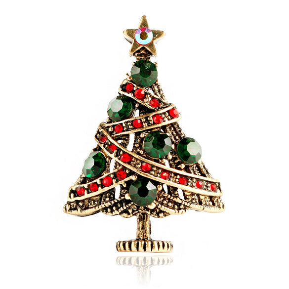 Women's Alloy Christmas Tree Brooch With Electroplating
