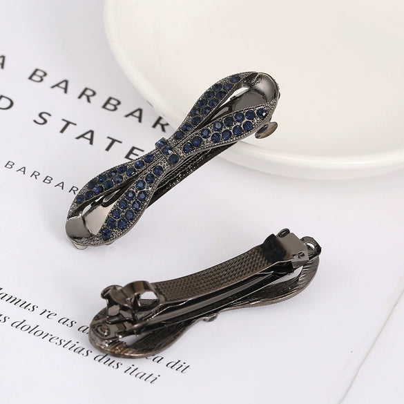 Women's Alloy Crystal Bow Spring Clip Hair Accessory With Electroplating