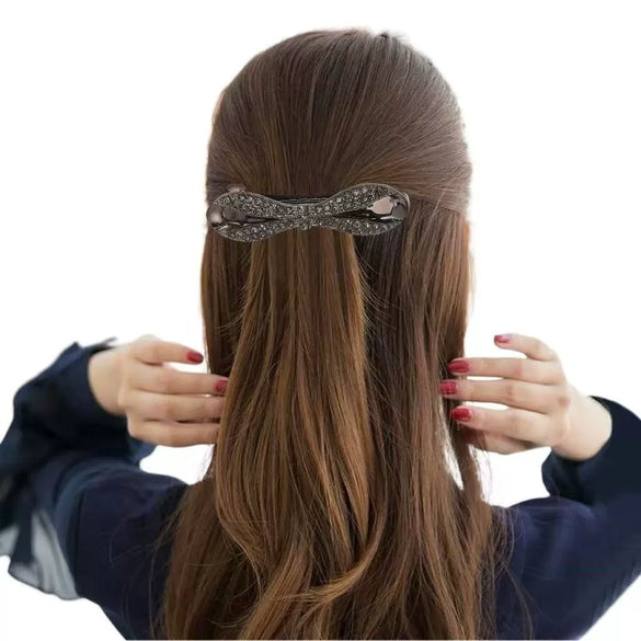 Women's Alloy Crystal Bow Spring Clip Hair Accessory With Electroplating