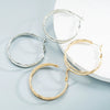 Women's Alloy Cshaped Geometric Hoop Earrings With Engraved Circle Design And Statement Fashion Style