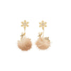 Women's Alloy Deer Snowflake Earrings With Diamond Accents And Hair Ball Details 925 Silver Ear Needles Light Luxury Animal Design