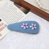 Women's Alloy Denim Blue Little Flower Rhinestone Hairpin Set With Diamonds