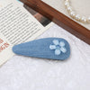Women's Alloy Denim Blue Little Flower Rhinestone Hairpin Set With Diamonds