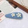 Women's Alloy Denim Blue Little Flower Rhinestone Hairpin Set With Diamonds