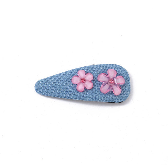 Women's Alloy Denim Blue Little Flower Rhinestone Hairpin Set With Diamonds
