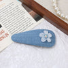 Women's Alloy Denim Blue Little Flower Rhinestone Hairpin Set With Diamonds