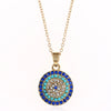 Women's Alloy Devil Eye Jewelry Set With Round Necklace And Earrings Electroplated Fashion Jewelry
