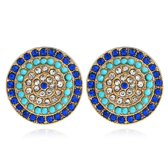 Women's Alloy Devil Eye Jewelry Set With Round Necklace And Earrings Electroplated Fashion Jewelry