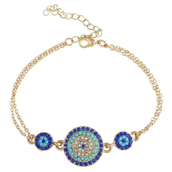 Women's Alloy Devil Eye Jewelry Set With Round Necklace And Earrings Electroplated Fashion Jewelry