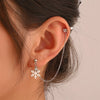Women's Alloy Diamond Geometric Snowflake Ear Clip Long Chain Earrings Ins Style Light Luxury