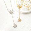 Women's Alloy Diamond Geometric Snowflake Necklace Ins Style Long Tassel Clavicle Chain