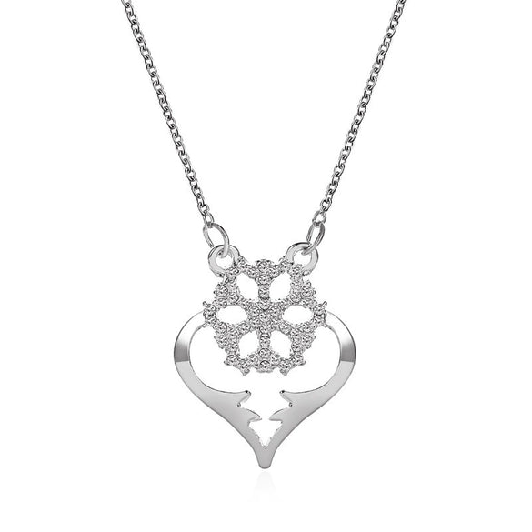 Women's Alloy Diamond Geometric Snowflake Necklace Ins Style Long Tassel Clavicle Chain
