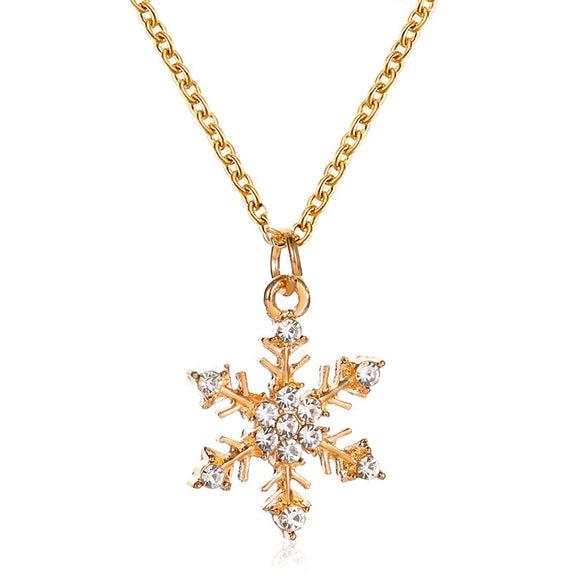 Women's Alloy Diamond Geometric Snowflake Necklace Ins Style Long Tassel Clavicle Chain