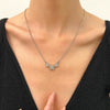 Women's Alloy Diamond Geometric Snowflake Necklace Ins Style Long Tassel Clavicle Chain