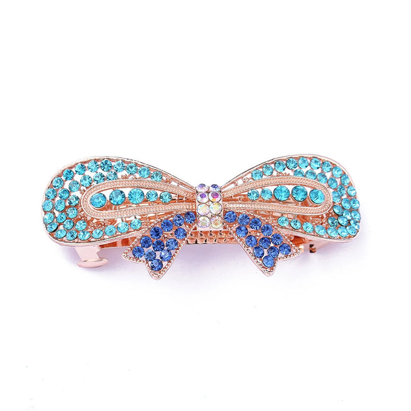 Women's Alloy Diamond Spring Clip Hairpin With Bow Design