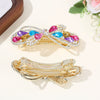 Women's Alloy Diamondencrusted Crystal Hairpin Spring Clip