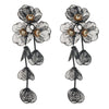 Women's Alloy Dopamine Multilayer Flower Earrings With Diamond Design