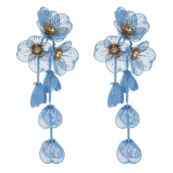 Women's Alloy Dopamine Multilayer Flower Earrings With Diamond Design
