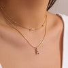 Women's Alloy Double Layer Snake Bone Necklace With Diamond And English Letter Pendant