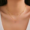 Women's Alloy Double Layer Snake Bone Necklace With Diamond And English Letter Pendant