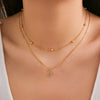 Women's Alloy Double Layer Snake Bone Necklace With Diamond And English Letter Pendant