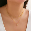 Women's Alloy Double Layer Snake Bone Necklace With Diamond And English Letter Pendant