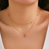 Women's Alloy Double Layer Snake Bone Necklace With Diamond And English Letter Pendant