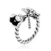 Women's Alloy Drop Shape Dripping Oil Open Letter Adjustable Ring