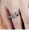 Women's Alloy Drop Shape Dripping Oil Open Letter Adjustable Ring