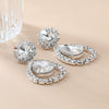 Women's Alloy Drop Shaped Geometric Style Diamond Earrings For Autumn And Winter