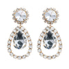 Women's Alloy Drop Shaped Geometric Style Diamond Earrings For Autumn And Winter