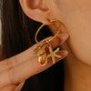 Women's Alloy Earrings With Marine Elements Starfish And Conch Animal Zodiac Style Electroplated