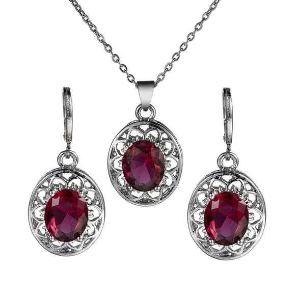 Women's Alloy Eggshaped Hollow Petal Ear Buckle Pendant Necklace With Electroplating And Original Geometric Design