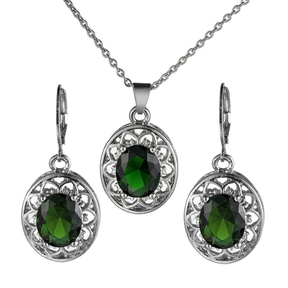Women's Alloy Eggshaped Hollow Petal Ear Buckle Pendant Necklace With Electroplating And Original Geometric Design