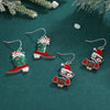 Women's Alloy Electroplated Christmas Earrings With Cartoon Characters And Geometric Patterns