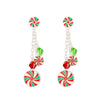 Women's Alloy Electroplated Christmas Earrings With Cartoon Characters And Geometric Patterns