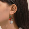 Women's Alloy Electroplated Christmas Earrings With Cartoon Characters And Geometric Patterns