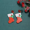 Women's Alloy Electroplated Christmas Earrings With Cartoon Characters And Geometric Patterns