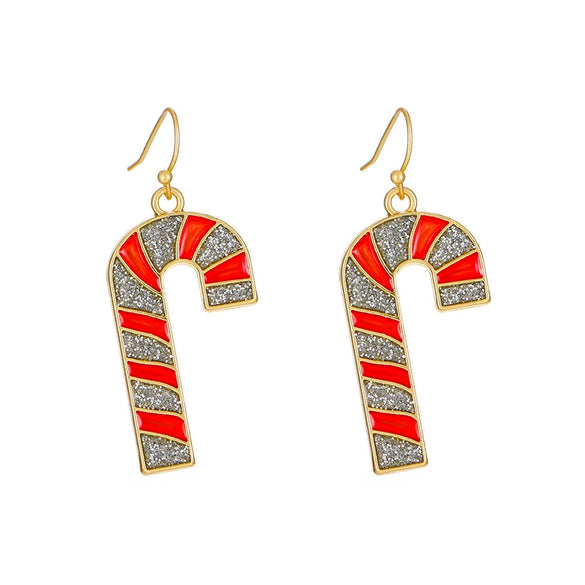Women's Alloy Electroplated Christmas Earrings With Cartoon Characters And Geometric Patterns