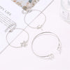 Women's Alloy Electroplated Hollow Cat Coconut Tree And Leaf Charm Bracelet Set Fashion Three Piece Bracelet