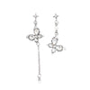 Women's Alloy Electroplated Insect Pattern Butterfly Tassel Asymmetric Long Earrings