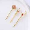 Women's Alloy Electroplated Love Magic Wand Cute Oneword Clip Side Clip Bangs Hair Accessories Hairpin Set