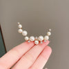 Women's Alloy Electroplated Pearl Meniscus Brooch Highend Simple Versatile Suit Corsage Antilight Pin Accessories
