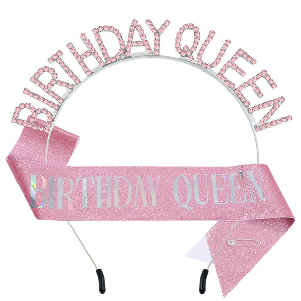 Women's Alloy Electroplated Rhinestone Headband Crown Belt For Birthday